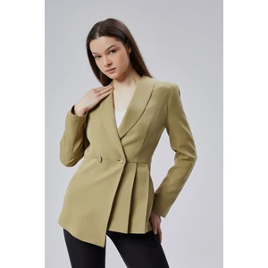 Haki Regular Fit Pile Detaylı Blazer Ceket