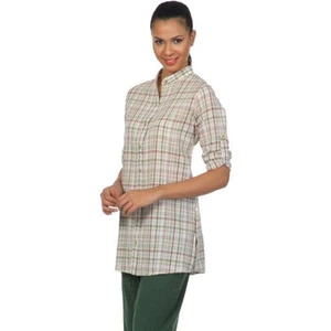 Kadın Şile Bezi Hakim Yaka Yazlık Tunik Krem Çizgili 3030