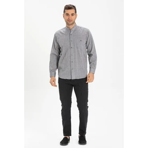 Eliş Şile Bezi Uzun Kol Şile Bezi Hakim Yaka Erkek Gömlek Gri