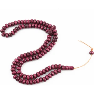 Şimşir Ağacı Boyalı  Vişne Çürüğü 99LUK Tekerlek Kesim 10X6MM Namaz Tesbihi