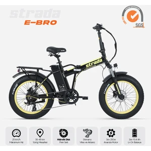 Strada Cycles E-Bro Hidrolik Disk Fat Bike Katlanabilir 20 Jant Elektrikli Bisiklet
