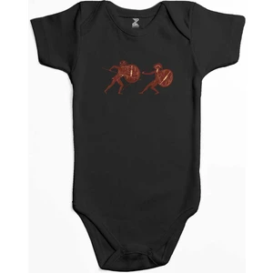 Z zepplin Troia War Siyah Renk Bebek Body Zıbın