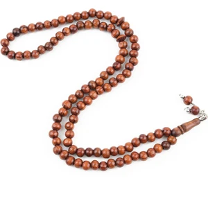 Meram Kavak 99LUK Küre Kesim 7.5mm Namaz Tesbihi-Kahverengi