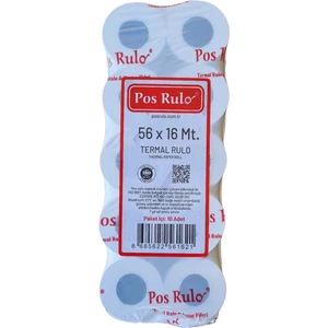 56X16 Yazar Kasa Pos Rulosu 10 Paket 100 Adet Tam Metraj Garantili