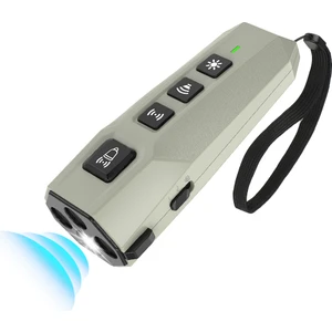 Tıze LED Işıklı Ultrasonik Köpek Eğitici ve Kovucu Cihaz Şarj Edilebilir (Usb-C Kablo Dahildir) Gri Siyah Model