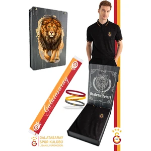 Orijinal Lisanslı Match Day Polo T-Shirt + Bileklik + Atkı Set Hediyelik Ahşap Kutulu