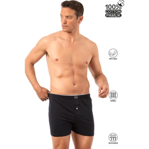Özkan Underwear 0041 Erkek Şardonlu Pamuklu Düğmeli Penye Boxer