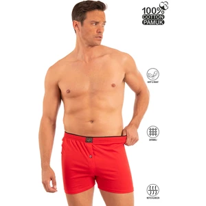 Özkan Underwear 0041 Erkek Şardonlu Pamuklu Düğmeli Penye Boxer