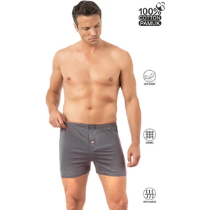 Özkan Underwear 0041 Erkek Şardonlu Pamuklu Düğmeli Penye Boxer