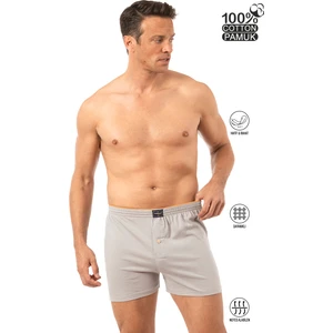 Özkan Underwear 0041 Erkek Şardonlu Pamuklu Düğmeli Penye Boxer