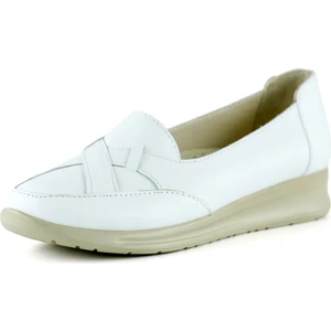 Mammina Beyaz  Deri Çapraz Bant Detaylı Slip-On Günlük Ayakkabı