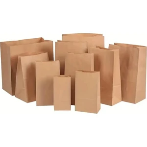 Ozn Aksesuar 50ADET Dik Duran Sapsız Körüklü Kraft Sunumluk Kese Kağıdı (Düğün, Nişan, Kına Vs Uygundur) 15X9X28