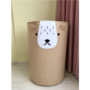 Çamaşır Sepeti, Sevimli Ayıcık Oyuncak Sepeti, Keçe Sepet, Çocuk Odası Düzenleyici 50*40CM Büyük Boy