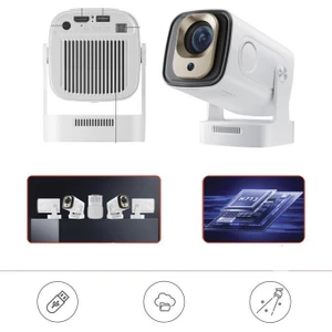 HY260 Pro Mini Beyaz Taşınabilir Sinema Projektörü Ev Sineması Android Akıllı Projeksiyon