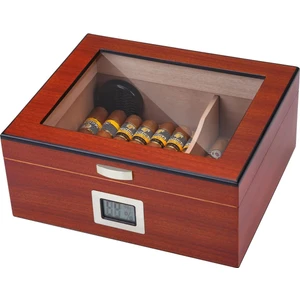 Açık Kahverengi Camlı Humidor Puro Kutusu RD47