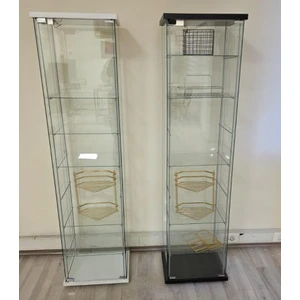 Artinoks Home Cam Vitrin Gümüşlük Büfe Kitaplık Camlı Koleksiyon Vitrini Detolf Cam Vitrin Teşhirvitrin 3+4 Raflı
