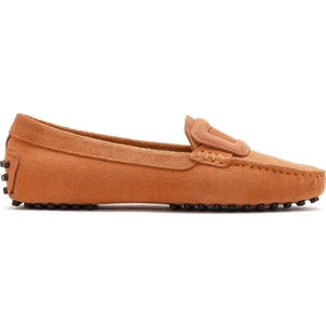 Kadın Turuncu Süet Deri Loafer 25SFD291010
