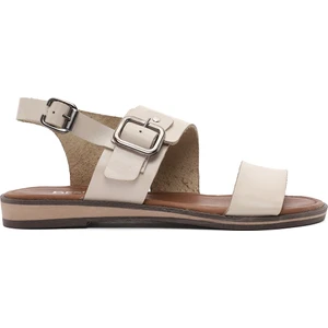 Kadın Krem Tokalı Deri Bodrum Sandalet 25sfd333418