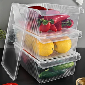 Meleni Home 3 Adet Kapaklı Dolap Içi Buzdolabı Düzenleyici - Meyve Sebze Saklama Kabı Buzdolabı Organizer 6 Lt