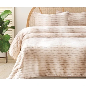 Dream Home Çift Kişilik Yumuşak Polar Battaniye Set Krem 220*240
