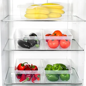 Meleni Home 5 Adet Dolap Içi Buzdolabı Düzenleyici - Meyve Sebze Saklama Kabı Buzdolabı Organizer Sepet 6 Litre