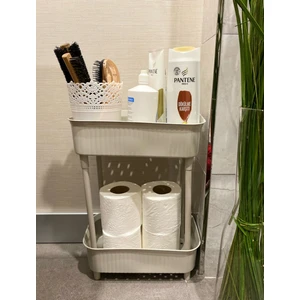 2 Katlı Plastik Organizer , Banyo Mutfak Dolap Içi Düzenleyici ,BEJ