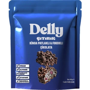 8 Adet Delly Çıtırık Kinoa Patlaklı & Fındıklı Çikolata