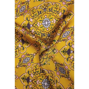 Geometrik Desenli Dijital Baskılı Şifon Saten Kumaş / En 1,50  cm  - Elbise , Perde ve Kırlent