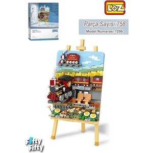 LOZ Creative Serisi Tren Tablosu 758 Parça Oyuncak Yapım Seti FFLZ-1296