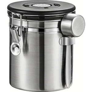 304 Çelik 1400 ml Kelepçeli Kahve Çay Saklama Kabı Kiler Depolama Kavanozu MT117