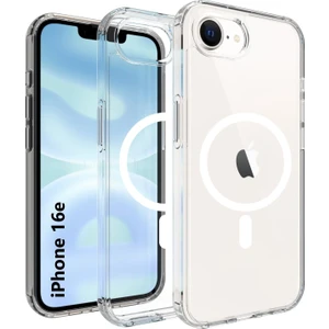Apple iPhone 16E Uyumlu Kılıf Wireless Şarj Destekli Magsafe Şeffaf Telefon Kılıfı