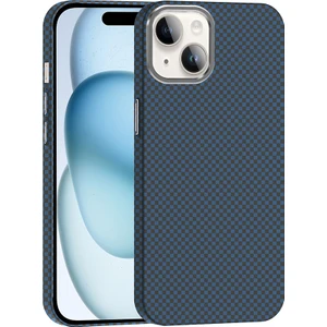 Apple iPhone 13 Kılıf Kablosuz Şarj Özellikli Karbon Fiber Görünümlü Gros Kapak