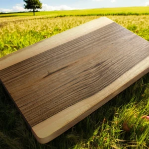 El Yapımı Tek Parça Doğal Ahşap Kesme Tahtası Ceviz (40X23CM)