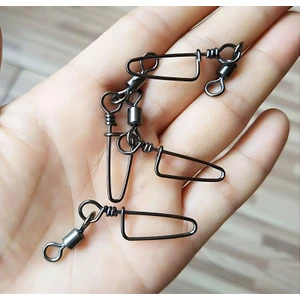 30 Adet 4 Numara,22 Kg Çeker,Nikel Kaplamalı Klipsli Fırdöndü,(Rolling Swivel Coastlock Snap).