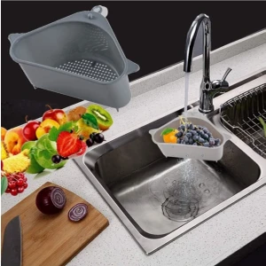Lavabo Içi Üçgen Filtre Sepeti Sebze Meyve Mutfak Süzgeci Çay Süzgeci Vantuzlu Lavabo Süzgeç