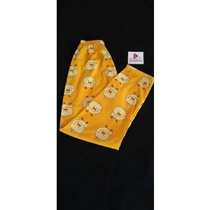 Sarı Zemin Üzerine Sevimli Civciv Desenli Pijama Altı