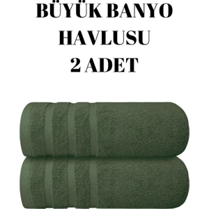 2'li Set  Pamuk Büyük Boy Banyo & Duş Havlusu – Yumuşak Dokulu, Çizgi Desenli, Ultra Emici Vücut Havlusu (90 x 150  cm )