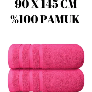 2'li Set  Pamuk Büyük Boy Banyo & Duş Havlusu – Yumuşak Dokulu, Çizgi Desenli, Ultra Emici Vücut Havlusu (90 x 150  cm )