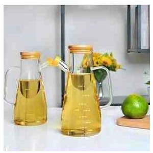 2 Adet 900 ml Bambu Kapaklı Yağdanlık