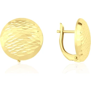 Yenigün Kuyumculuk 14 Ayar Altın Kalemli Daire Küpe