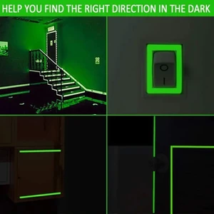 Karanlıkta Işık Veren Fosforlu Yeşil Şerit Bant / İç ve Dış Mekanlarda Kullanılabilir  Estetik Görünüme Sahip Şerit Bant 
