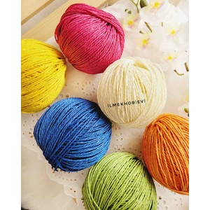 Kağıt İp 6lı Set Örgü İpi 300 gr Canlı Renkler (50şer  gr)%100 Paper