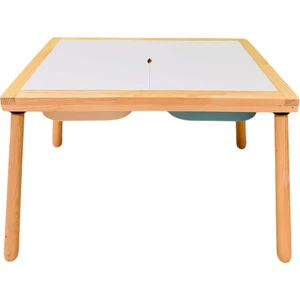 Joykids Doğal Ahşap Duyusal Çocuk Aktivite Masası Oyun Masası ve Çocuk Çalışma Masası