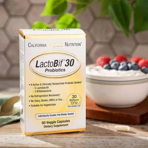 California Gold  Lactobif 5 Probiotics Wit 5 Lactobacilli 3 Bifidobacteria, 30 Billion Cfu, 60 Vegan