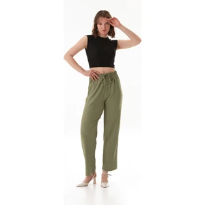 Bürümcük Kumaş Beli Bağlamalı Pantolon