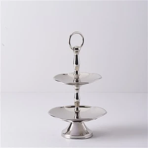 Wawe 13x16x24 cm 2 Katlı Servis Gümüş