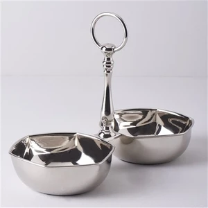 Wawe 2'li 14,5x14,5x19 cm Kase Gümüş