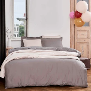 Mix&Match Pamuk Saten Çift Kişilik Nevresim Kılıfı Vizon