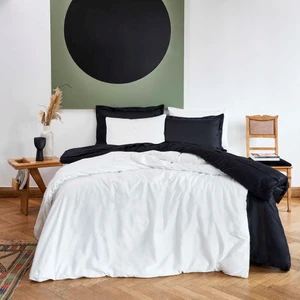 Mix&Match Pamuk Saten Çift Kişilik Nevresim Kılıfı Siyah