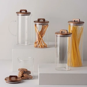 Handle Cam-Akasya Kapak 1400 ml 10x10x24 cm Kavanoz